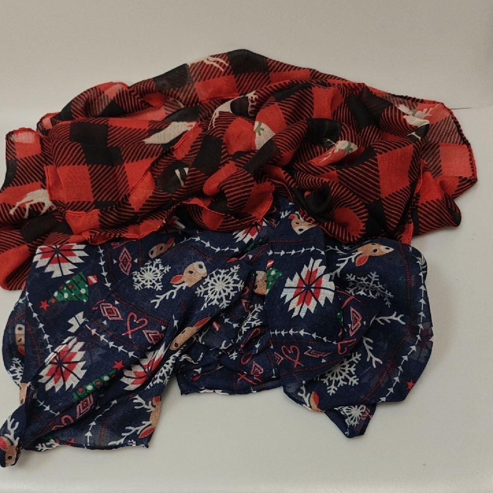 Plaid and Festive Patterned Scarves